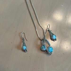 Real Marahlago Necklace and Earring Set